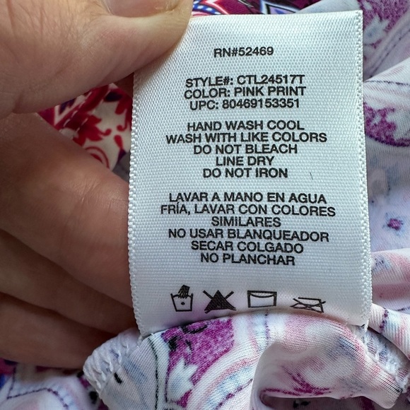 Catalina HalterTankini Swim Top Pink Size M 8-10 - Picture 9 of 11